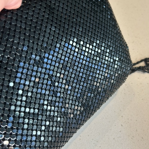 Black Metal Mesh Clutch Crossbody Purse Retro Vintage Style Evening Party Bag - Picture 4 of 14